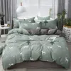 Ensembles de literie 4 pièces doux et respectueux de la peau couleur unie housse de couette doublures de lit luxe ménage quatre pièces feuille simple double fournitures