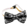 Hundkläder Pet Cat Collar Accessories Sequined Bow Tie Holiday Party Decorations