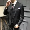 Mäns kostymer 2023 Lastest brudgum manlig bröllopsdans klänning Slim Tuxedo Men Formell Business Suit 3 Pieces (Jacket byxor väst)