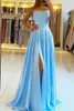 Kvinnor Rems Prom Dress Long High Split Satin aftonkl￤nningar Prom Spaghetti Formella fest Brudt￤rkl￤nningar f￶r skr￤ddarsydd tillverkad