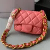 CC Shoulder Bag France Women Clasic Mini Flap Square Quilted Lambskin Genuine Leather Thick Outdoor Sacoche Luxury Designer Purse Hands