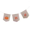 Party Decoration ONE Flag Banner First Birthday Burlap High Pumpkin Pennant Baby Shower Boy Decorations