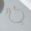 Enkelbanden eenvoudige strass ketting vlinder charme enkeldje voor vrouwen verklaring hanger strandvoet armband sieraden