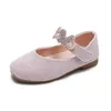 Flat Shoes High Quality Children Leather Bowtie Rhinestone Girl Sandals 2023 Fashion Breathable Princess Luxury Dance