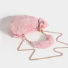 Evening Bags Pink Heart 2023 Winter Faux Fur Shoulder For Women Cute Plush Crossbody Clutch Purse Bucket Bolsa Feminina