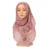 Halsdukar kvinnor mode polka blommig viskos sjal halsduk dam tryck mjuk voile pannband bufandas muslim hijab wrap pashmina stal 180 80cm