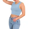 Femmes Shapers ceintures pour l'exercice femmes couleur unie courte glace soie haute élastique sport Yoga gilet fermeture éclair sueur