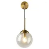 Wall Lamps Modern Edison Glass Ball Lamp Nordic Gold Lighting Fixtures Home Decor Bedroom Bathroom Mirror Light Indoor Luminaire