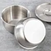 Tigelas 1pc fruta de tigela de ovo cozida no vapor com tampa 304 aço inoxidável criança pequena salada Sopa de sobremesa cozinha mini utensílio de cozinha