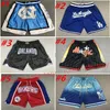 Alla lag Justdon Basketball Shorts Baseball Football Mesh Retro Casual Sports Hip Pop Breattable Gym Training With Pocket Zipper