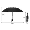 Parapluie inversé à LED électroluminescente, ouvert et fermé, parapluie d'affaires automatique à trois plis à dix os avec lumière