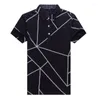 Polos pour hommes Thoshine Marque Summer Hommes Mode Polos Coton Motif Imprimer Slim Fit Tops Mâle Respirant Camisa