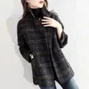 Giacche da donna 2023 Giacca moda autunno inverno Donna Casual Cappotto di lana scozzese scozzese allentato femminile Temperamento semplice femminile Tutto-fiammifero