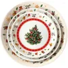 Bowls Christmas Toy Joy High Temperature Ceramic Festival Western Plate/Coffee Cup Bowl