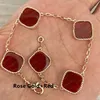 Fashion Classic 4 Four Leaf Clover Charm-armband Bangle Chain 18K Gold Agate Shell