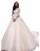 Country Garden Champagne Een lijn trouwjurk Back B Nek kant Appliques jurken plus size vestios de novia bruidsjurk 403