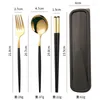 Dijkartikelen Sets Straw Outdoor Package Familie Titanium Gift Chopsticks of Dual-Use With Spoon Alloy Fork