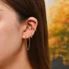 Ryggar örhängen guldfärg utan att piercera litet stort öron manschettklipp för kvinnor minimalistisk rund twist kedja brosk
