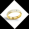 Bröllopsringar guld färg bokstav ring titan stål rostfritt för alltid kärlek cubiz zirkoniumpar älskares anillos