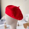 Accessori per capelli Cappello da bambina in lana con perle Moda Cappelli per bambini Cappellini per ragazze Berretto berretto Berretto per bambini 2-6 anni