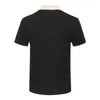 Camisa polo masculina preto e branco luz vermelha luxo manga curta costura 100% algodão carta clássica negócios casual lapela moda magro 3xl # 98