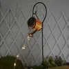 Gazonglampen LED KETTLE ZONDELLICHT SLEUTELLIJK Smeedijzeren Watering Can Fairy String Lamp Outdoor Waterdicht Yard Ornament Garden Decoratie Verlichting