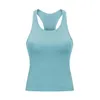 Racerback aktiv underkl￤der tank top lu fit ￤rml￶s yogakjorta borstade kvinnor tr￤ning topp sport skjorta med vadderad beh￥