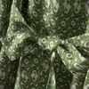 Casual Dresses High Level Skin Refreshing Green Lace Collar Waist Real Silk Twill Dress Women's 20230117