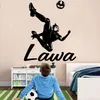 Adesivos de parede personalizáveis ​​nome personalizado jogador de futebol applique menino garoto adolescente decoração de casa decoração de parede de parede mural dz37wall adesivoswall