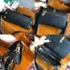 Evening Bags Casual Style Black Women Crossbody Bag All-match Togo Pattern Cowhide Leather 3 Pockets Insdie 2 Straps Shoulder