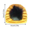 Beanies Beanie/Skull Caps Baby Turban Hedging Hat Ears Knotted Autumn Winter Soft Fur Ball Knitted Pom Kids Warm Beanie Cap