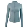 LL Yoga Outfit Vêtements Définir Blazer Femme Couleur Unie Cardigan Hoodless Manteau Femme Serré Casual Fitness