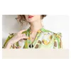 Boutique Womens Printed Dress Long Sleeve Dresses 2023 Spring Autumn Floral Dress High-end V-neck High Waist Lady Dresses