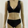 Bikini Set Women badkläder Shorts Swimsuit Hög midja baddräkt vadderad simning för kvinnor vadderad strandkläder halter bandage