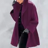 Womens Wool Blends Warm Women Fashion Multi-Color Shawl Collar Coats Jacket Casual Fleece Coat