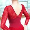 Stage Wear Sexy Lace Gymnastics Tuchard voor Dance V-Neck Ballet Ballet Leotards Performance Dress Bodysuit Dancing Kostuum