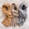 Шарф -шарф Корейский универсальный твердый для женщин осенью и зимний белый стиль мягкий вязаный тепло, сохраняя шаль.