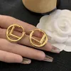 Orecchini a bottone con ciondolo in acciaio inossidabile di lusso in oro 925 designer moda vintage orecchini lettera gioielli donna 18 carati placcato diamante San Valentino regalo di nozze A887