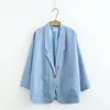 Women's Suits Plus Size XL-4XL Drop Shoulder Blazer Black Blue Spring Autumn Oversized Elegant Coats & Blazers