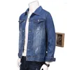 Heren Jackets heren herfst losse tooling casual denim jas groot formaat plus fluwelen getijmerk