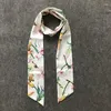 Halsdukar av olika blommor trycker silkescarf för kvinnor foulard mode damer 9 160 cm väska halsdukar huvuddukar