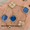 with diamonds Classic 4/Four Leaf Clover Charm Bracelets Bangle Chain 18K Gold Agate Shell Mother-of-Pearl for Women&Girl Wedding Mother Day Jewelry Women gifts