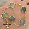 20Colors Fashion Classic 4/Four Leaf Clover Charm Bracelets diamond Bangle Chain 18K Gold Agate Shell Mother-of-Pearl for Women&Girls Wedding Mother's Day Jewelry gift