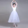 Scene Wear Professional Ballet Leotards for Women Adult Romantic Dance Tutu Long Tulle Practice Skirt Dress Girl Kids