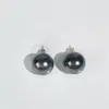 Advanced Simple Design Black Pearl Earrings Fashion Temperament S925 Silver Needle All-Match Jewelry Accessories