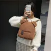 School Bags 2023 Women Girls Cute Bear Ear Fleece Small Backpacks Casual Warm Lambswool Daypack Shoulder