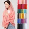 Scarves Style 180x80cm Plain Solid Color Cotton Linen Shawl Women Hijabs Scarf Muslim Wide Scarve Wrap For Female Ladies