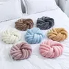 Pillow Ins Style Three-strand Knotted Ball Woven Plush Bedroom Bedside Living Room Sofa Round Tatami Soft Thick