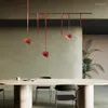 Люстры итальянская творческая индивидуальность легкая столовая бар оранжевая трех голов ресторанная лампа дизайнер винтажный художественный ремень люстра