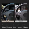 Steering Wheel Covers DIY Car Cover Black Hand-stitched Carbon Fiber Leather For E90 E91(Touring) 2005-2011 320d 325i 335i X1 E84